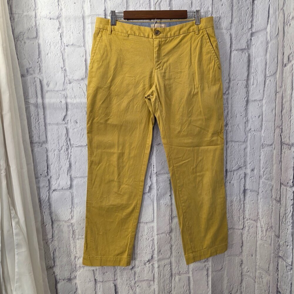 Banana Republic City Chino Size 8 Mustard Yellow Straight Leg Pants